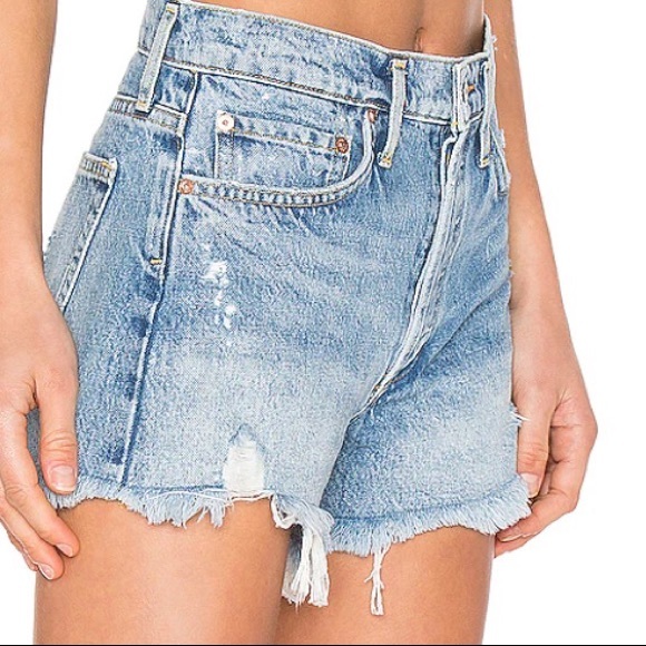 Agolde Parker Vintage Cut Off Short Medium Blue Size 25. - Picture 2 of 3